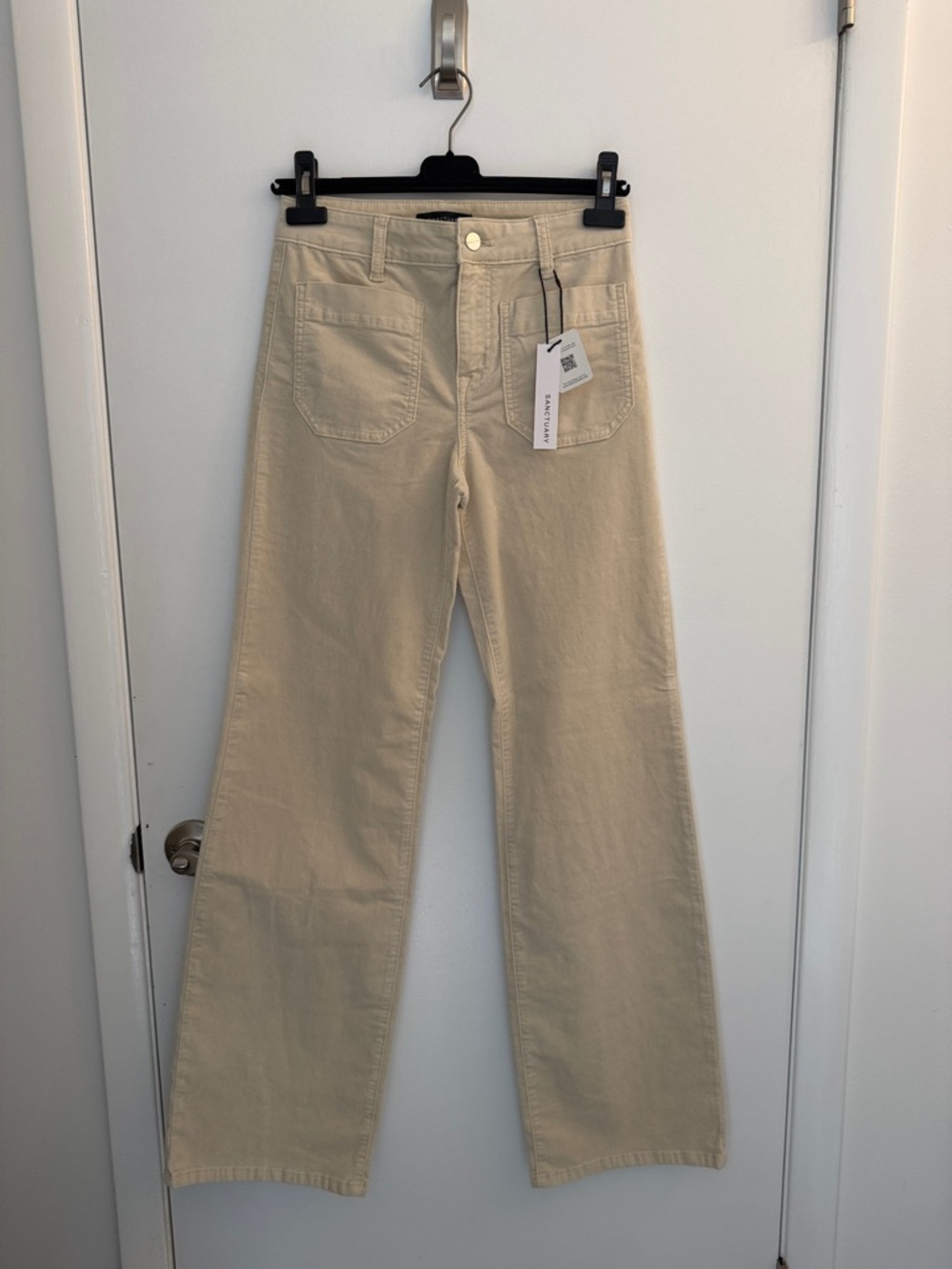 Sanctuary Cream Wide-Leg High-Rise Jeans